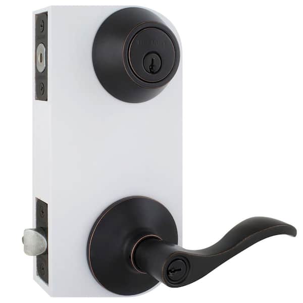 Defiant - Naples Aged Bronze Combo Pack with Single Cylinder Deadbolt
