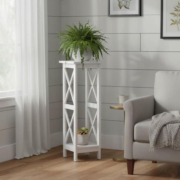 36 in. H White Plant Stand