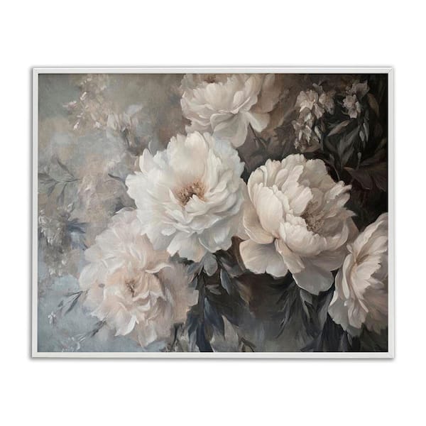 White Florals Vintage by Petal Prints Design White Framed Nature Giclee Art Print 16 in. x 20 in.