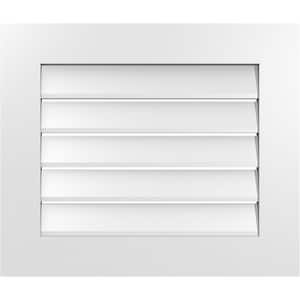 26 in. x 22 in. Vertical Surface Mount PVC Gable Vent: Functional with Standard Frame
