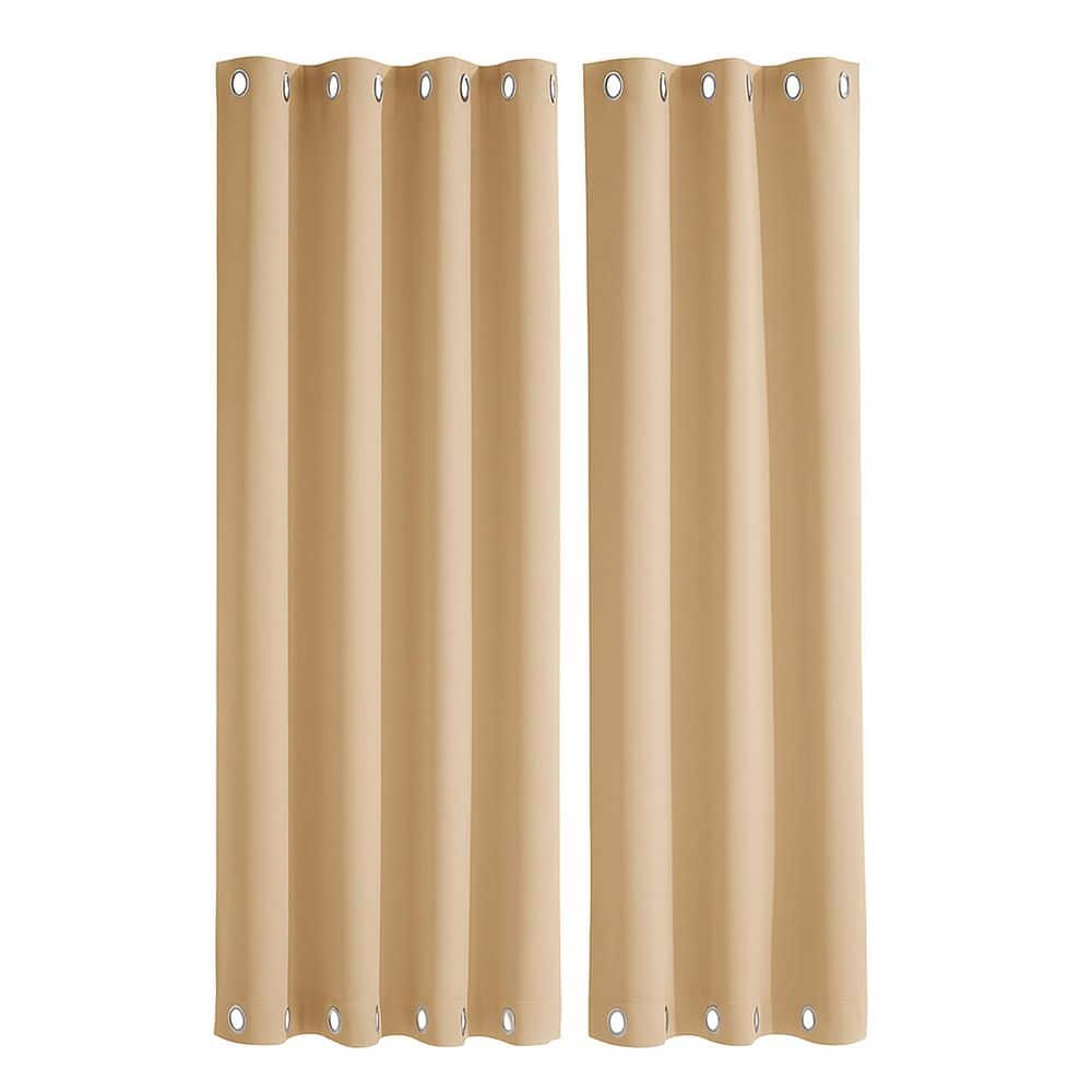 "52"" x 84"" Waterproof Outdoor Curtains 2 Panels w Top & Bottom Grommets, Windproof Thermal Insulated for Patio Porch Yard" price history on PriceWatchPro