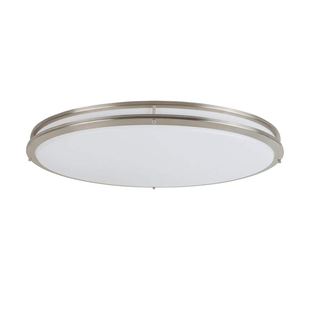 32.25 in. 1-Light Brushed Nickel LED Flush Mount