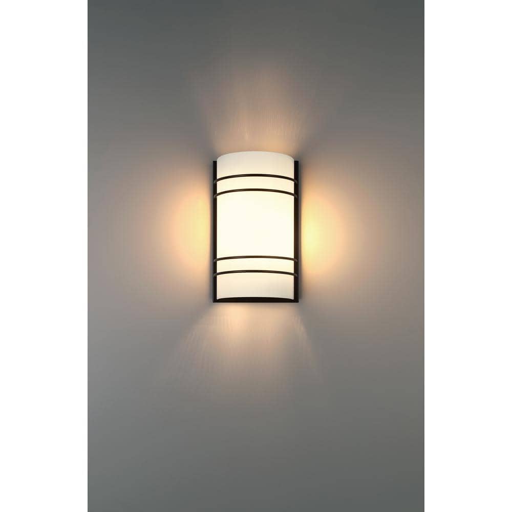 Artemis Matte Black Opal Glass LED Dimmable Wall Sconce