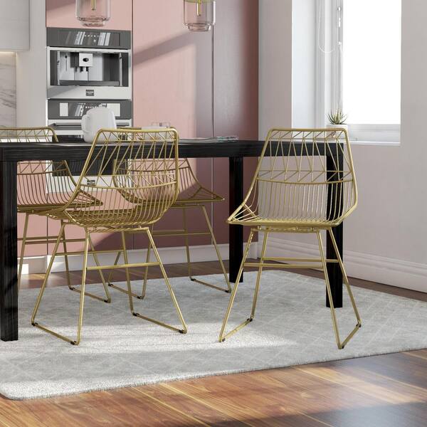 Gold metal dining chair new arrivals