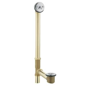 Tub Drain Brass Tubing Whirlpool with Trip Lever Drain Assembly in Chrome