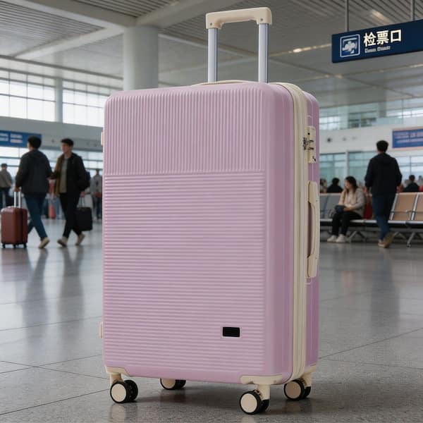 LIVACA 5-Piece Light Pink ABS Plastic Hardside Carry On Luggage