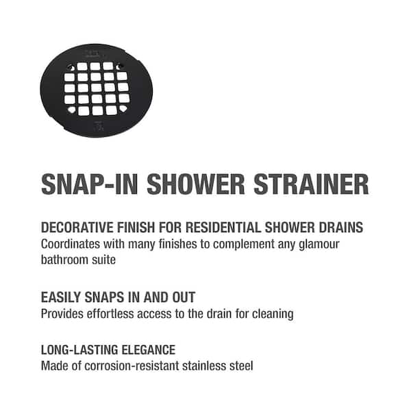 Oatey 46268 Universal Snap in Snap-Tite Shower Strainer Square Drain Cover
