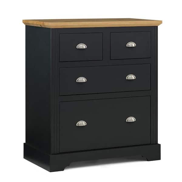 Herval 2-Nightstand and 1-Dresser in Gray Solid Wood with a Pine