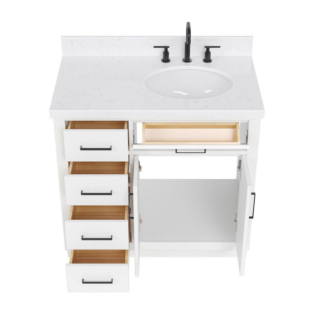 Hepburn 36" White Freestanding Single Basin Vanity Set