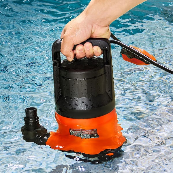 1 HP Thermoplastic Utility Pump 4000GPH Sump Pump Submersible Water Pump with 10 ft. Long Power Cord