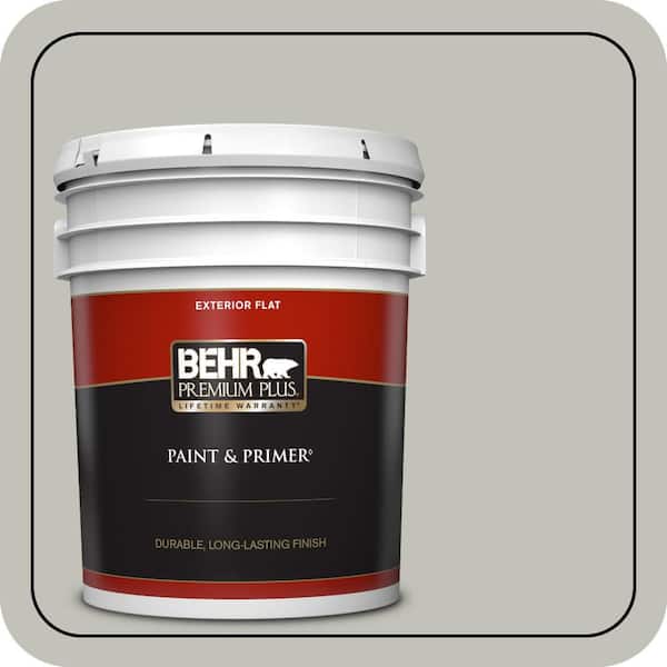 BEHR PREMIUM PLUS 5 gal. #PPU25-09 Foggy London Flat Exterior Paint & Primer