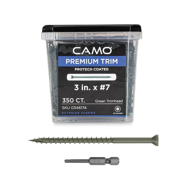 CAMO 3 in. #7 ProTech Green Premium Star Drive Trim Screws (350-Count)