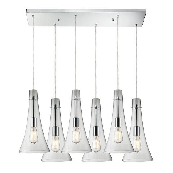 Titan Lighting Menlow Park 6-Light Polished Chrome Ceiling Mount Pendant