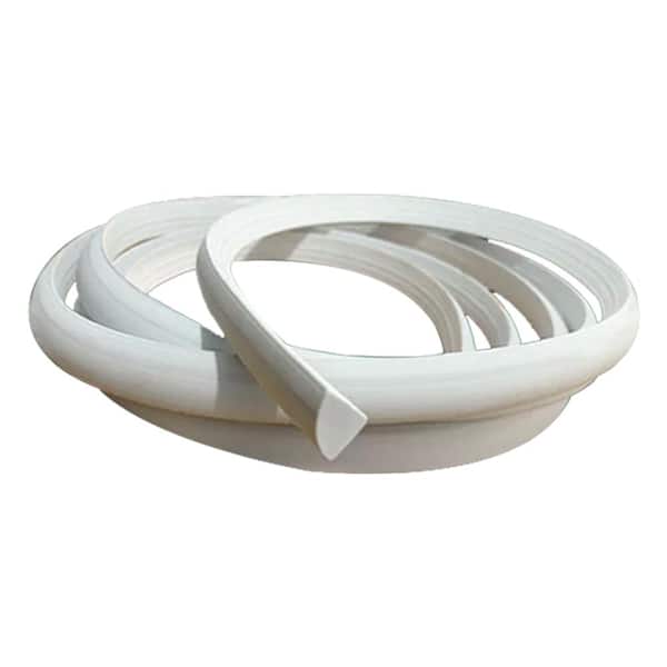 1/2 in. Dia x 20 ft. L x 1/2 in. W Quarter Round PVC Flexible Baseboard Molding Trim, Wall Base, White(Sold by Piece)