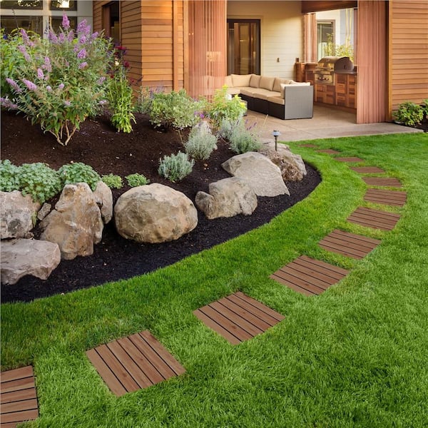 Yaheetech 12 in. x 12 in. Interlocking Fir Wood Flooring Tiles For