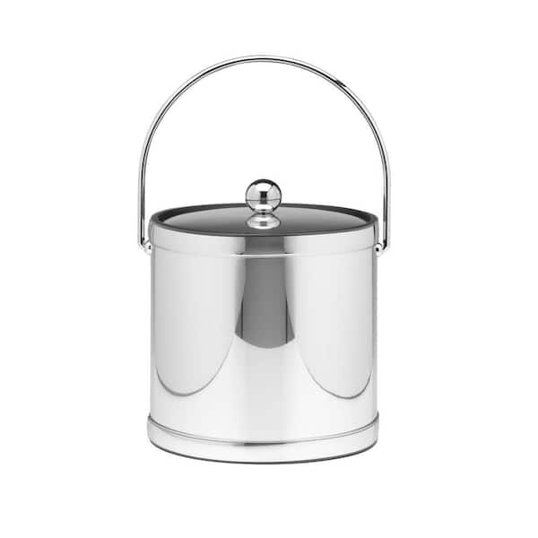 Kraftware Mylar Polished Chrome 3 Qt. Ice Bucket with Metal Cover 75868 ...