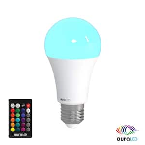 40-Watt Equivalent A19 Standard Size Dimmable with Remote Aura LED Light Bulb Multi-Color (1-Bulb)