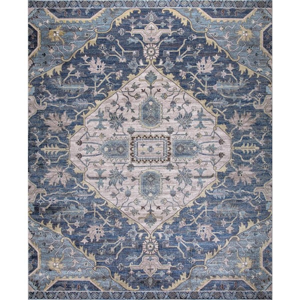 Home Decorators Collection Talya Blue 8 ft. x 10 ft. Medallion Area Rug