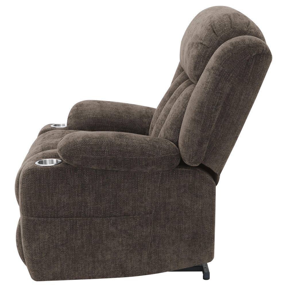 Houston Dark Brown Upholstered Power Lift Recliner Chair