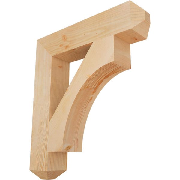 Ekena Millwork 5.5 in. x 34 in. x 30 in. Douglas Fir Westlake Craftsman Smooth Bracket