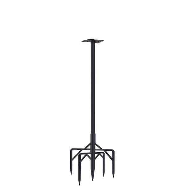 Unbranded 79 in. Heavy Duty Metal Bird House Pole with 5 Base Prongs Adjustable Bird Feeder Stand for Bird House, Black, 1-Pack