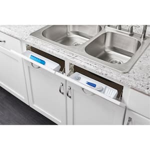 3.813 in. H x 11 in. W x 2.125 in. D White Polymer Tip Out Sink Front Trays and Hinges