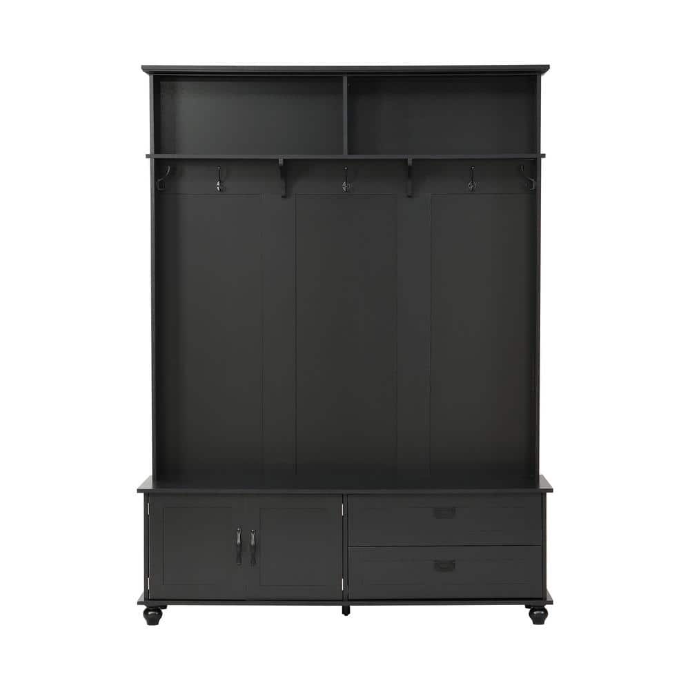Modern Style Hall Tree with Storage and 2 Large Drawers, Widen