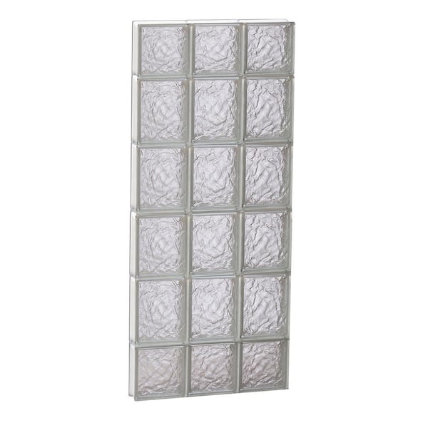 Clearly Secure 17.25 in. x 42.5 in. x 3.125 in. Frameless Ice Pattern Non-Vented Glass Block Window