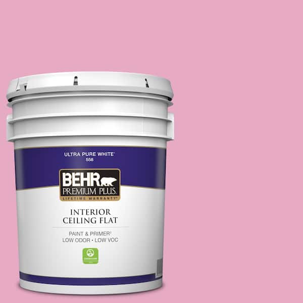 BEHR PREMIUM PLUS 5 gal. #P130-3 Little Princess Ceiling Flat Interior Paint