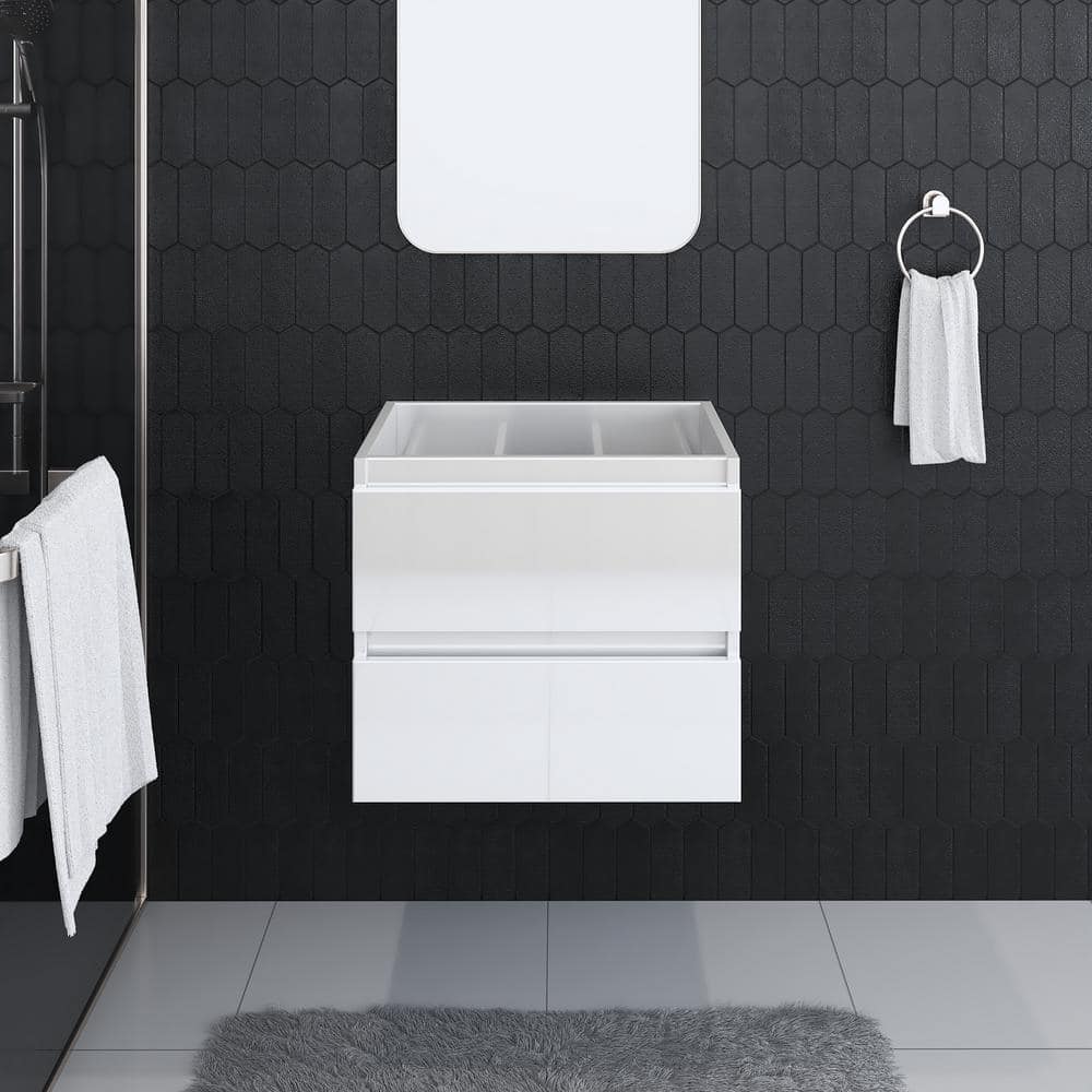 Salt 24 in. W x 18 in. D Bath Vanity Cabinet Only in Glossy White price history on PriceWatchPro