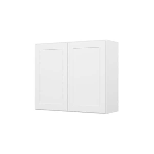 36 in. W x 12 in. D x 30 in. H Ready to Assemble Wall Kitchen Cabinet in White with 2 Door