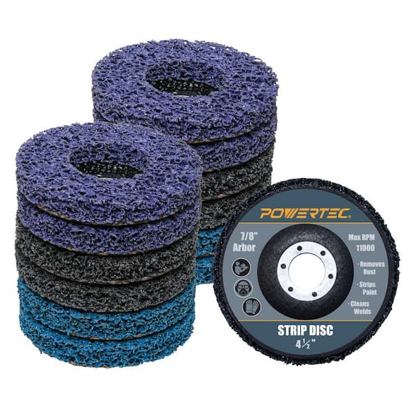 4-1/2 in. Strip Discs for Angle Grinder, 7/8 in. Arbor Stripping Wheel-Remove Paint Coating Rust Welds Oxidation (12PK)