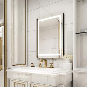 20 in. W x 28 in. H Rectangular Frameless LED Lighted Anti-Fog Wall Mounted Bathroom Vanity Mirror