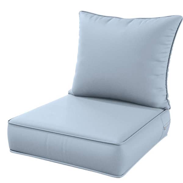 WNP 24 in. x 24 in. x 5 in. Square Outdoor Deep Seating Cushion Set Seat and Back Cushion for Lounge Chair Sky Blue