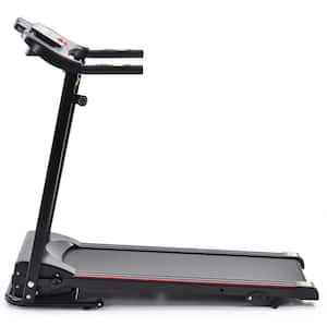 2.5 HP Black Stainless Steel Folable Electric Treadmill with Bluetooth Music, 5 in. LCD Display and Heart Rate Sensor