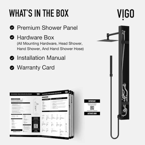 VIGO Orchid, 39 in. H x 4 in. W, 2-Jet High Pressure Shower Panel