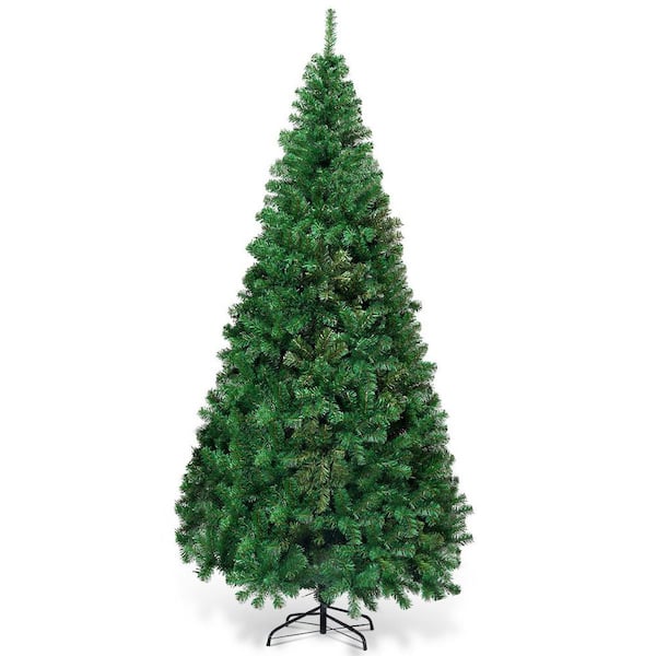 ANGELES HOME 8 ft. Green Unlit Regular Full Hinged Artificial Christmas Tree