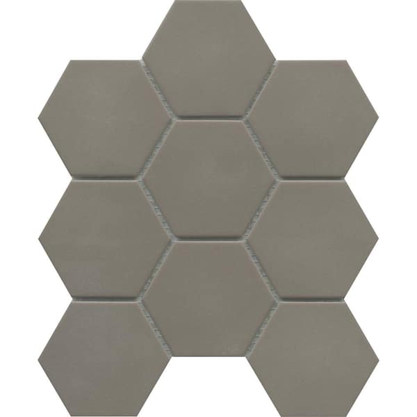 EMSER TILE Source Taupe 8.66 in. x 9.88 in. Honeycomb Matte Porcelain Mosaic Tile (0.594 sq. ft./Each)