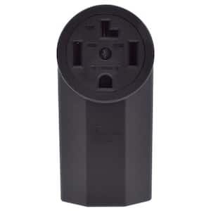 Antrader NEMA 10-30P Plug & 10-30R Receptacle Set – 30 Amp, 125/250V, 3-Pole 3-Wire, Heavy Duty Industrial Grade, Black