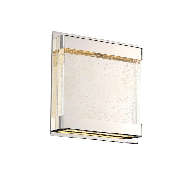 WAC Lighting Mythical Square Polished Nickel LED Vanity Light Bar and Wall Sconce, 3000K