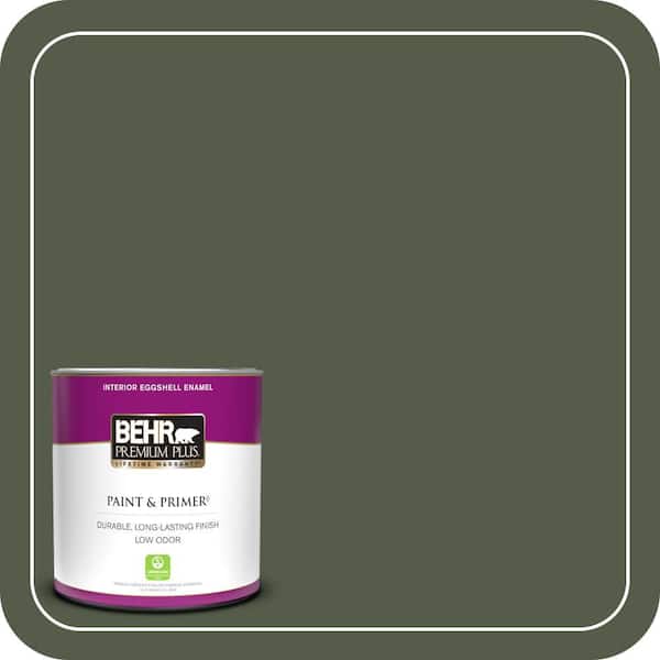 BEHR PREMIUM PLUS 1 qt. #430F-7 Windsor Moss Eggshell Enamel Low Odor Interior Paint & Primer