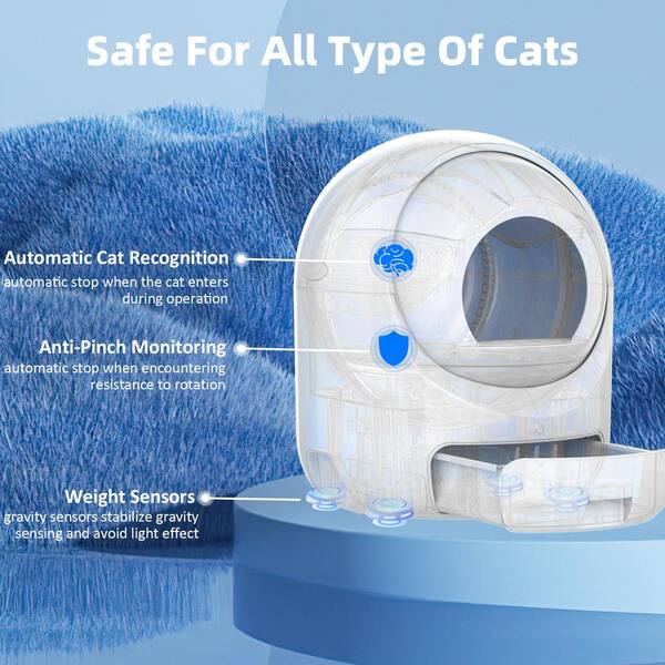 19.7L x19.52W x 25.2H Self Cleaning Cat Litter Box Automatic Cat Litter  Box Ten-Layered Safety Protection Mat Liner C0O-AAATFE-W - The Home Depot