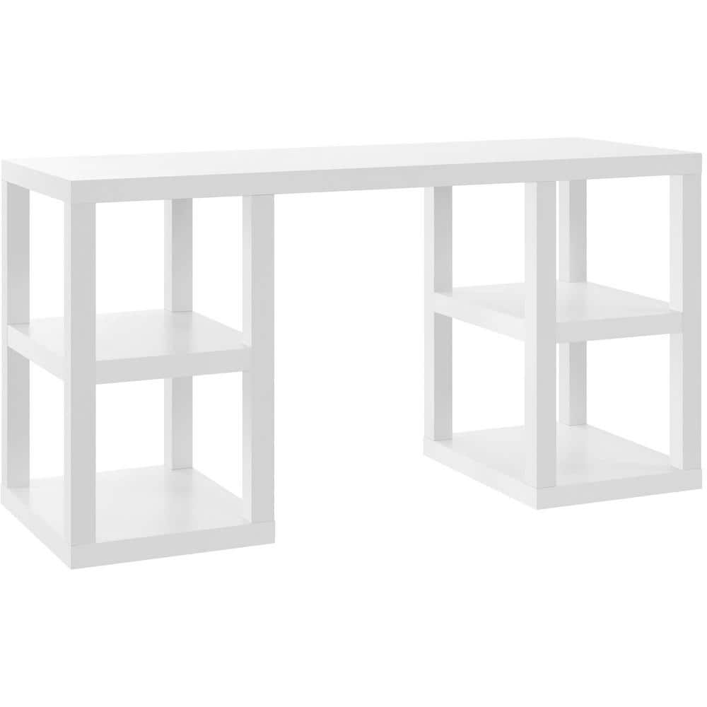 46.2 in. Rectangular White Computer Desks with Storage