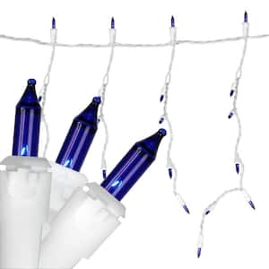 Heavy-Duty Commercial Grade Blue Icicle Lights - White Wire Connect 6 (Set of 150)