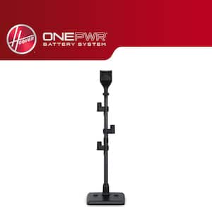 ONEPWR Tower Charging Stand for ONEPWR Emerge Stick Vacuums, Dual Battery Charging, Accessory Storage, Black, BH35200V