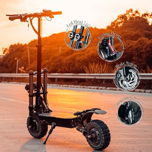 Electric Scooter for Adults,60MPH & 65 Miles Range,Total Power 6000W,60V  Dual Drive,Foldable Off-Road Electric Scooter Adults with Removable