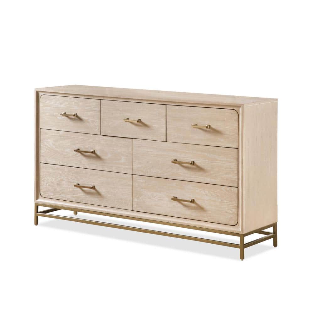 Furniture of America Lena Oak 7 Drawer 64 in. Dresser