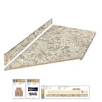 8 ft. Gray Laminate Countertop Kit With Left Miter and Eased Edge in Typhoon Ice Quarry