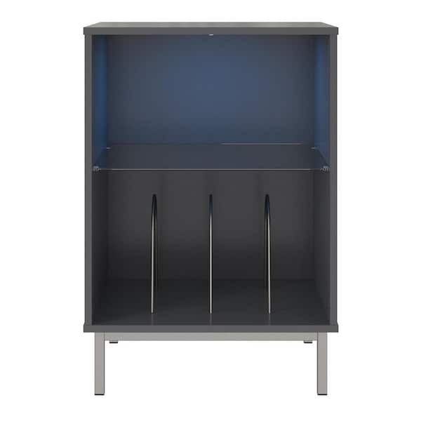 Ameriwood Home Cleavland Graphite Gray Turntable Stand