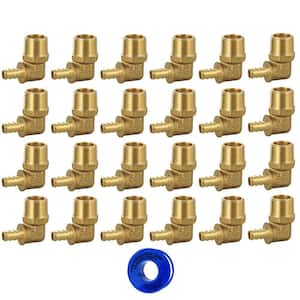 1/2 in. Brass 90° PEX Male Elbow Fitting- pack of 25